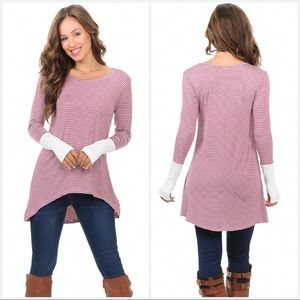 Striped Tunic With Thumb Holes